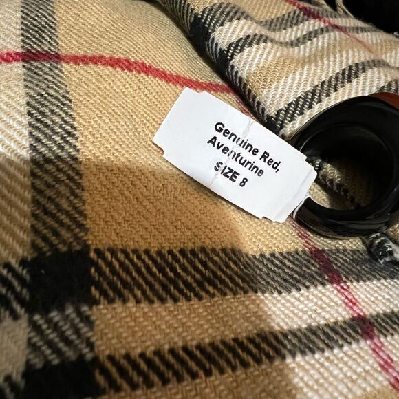 NEW GENUINE RED AVENTURINE RING SIZE 8 - Picture 4 of 6